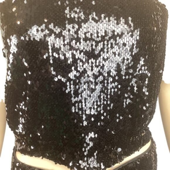NWT 2pc‎ House of Harlow 1960 Revolve sequins pants & halter top set Size large - Picture 4 of 9